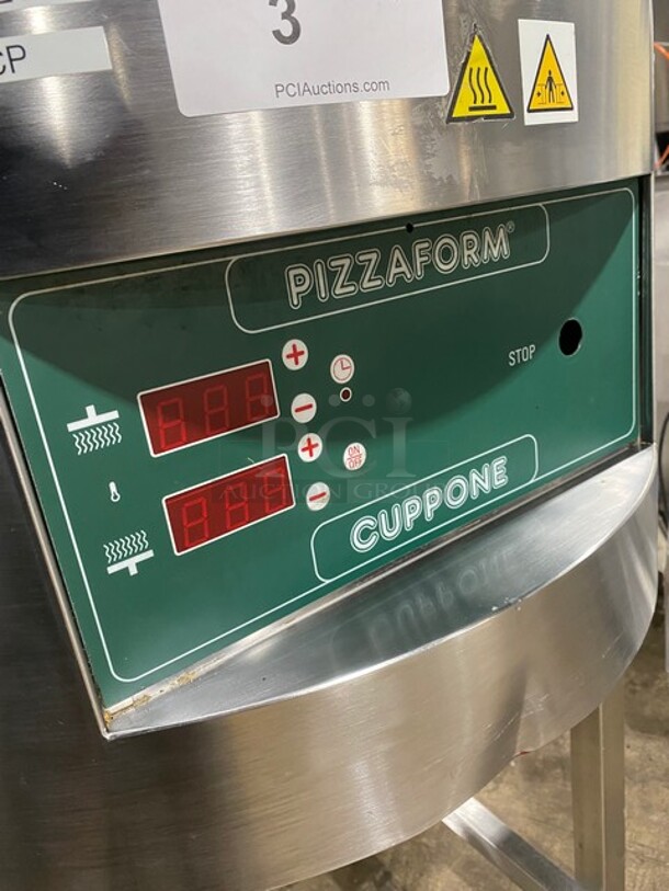 AMAZING! Cuppone Pizzaform Commercial Dough Press! All Stainless Steel! On Stand With Casters! 208/220V 3 Phase! Model: PZF/45DS-B6-CP SN: PZF45DSB6CP13072238! - Image 7 of 9
