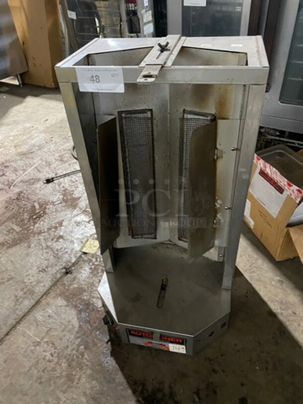 Auto Doner Commercial Countertop Natural Gas Powered Vertical Broiler Gyro Machine! All Stainless Steel! Model: 3PG SN: 23166D