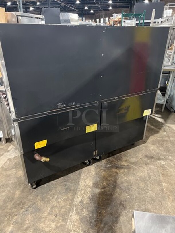 Southbend Commercial Natural Gas Powered 12 Burner Stove! With Raised Back Splash And Salamander Shelf! With 2 Full Size Oven Underneath! All Stainless Steel! On Casters! Working When Removed! - Image 9 of 11