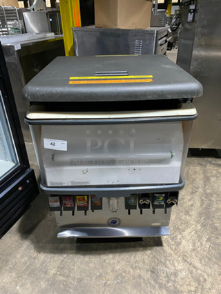 GREAT! Cornelius Fountain Drink Machine! With 8 Drink Valve/ Dispensers And Ice Dispenser! Stainless Steel Body! SN: ZRM2105426 115V 60HZ 1 Phase