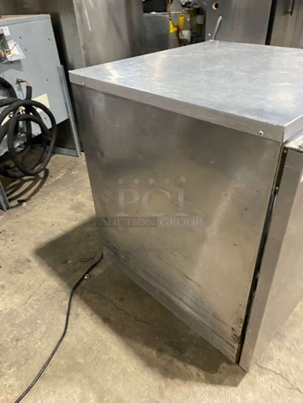 Delfield Commercial Single Door Lowboy/ Worktop Cooler! With Racks! All Stainless Steel! On Casters! - Image 2 of 7