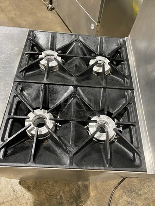 Southbend Commercial Natural Gas Powered 4 Burner Stove! With Raised Back Splash! With Oven Underneath! All Stainless Steel! On Casters! - Image 5 of 10