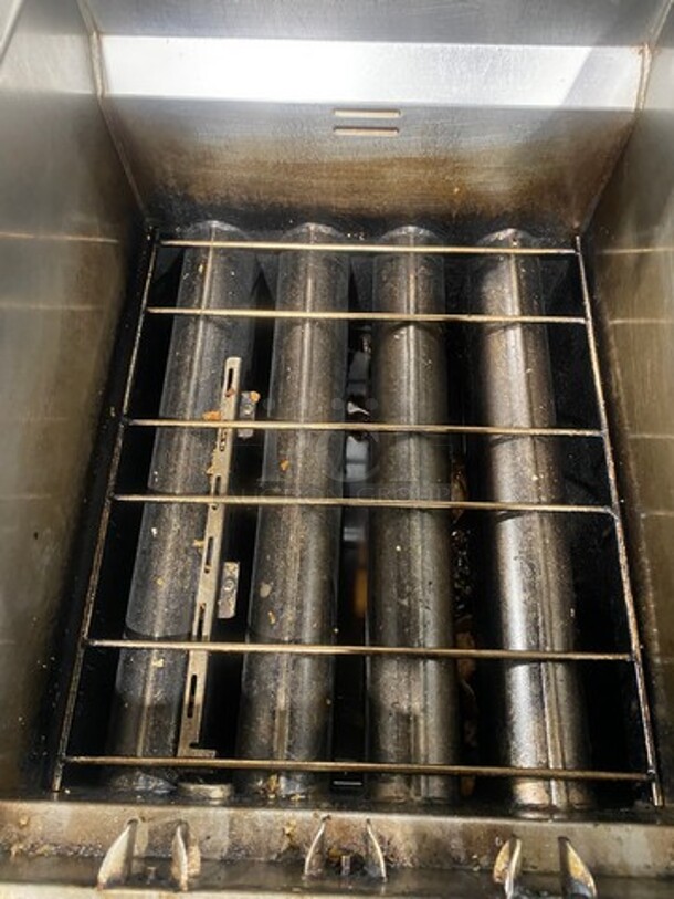 Henny Penny Commercial Natural Gas Powered 2 Bay Fryer! All Stainless Steel On Casters! Model: EEG142FFXX SN: BW1304009 - Image 6 of 12