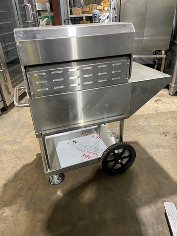 NEW! Sierra LP Powered Outdoor Grill! With Hinged Lid! Open Storage Space Underneath! Solid Stainless Steel! On Casters! Model: SRBQ30 SN: 200802934 - Image 3 of 9