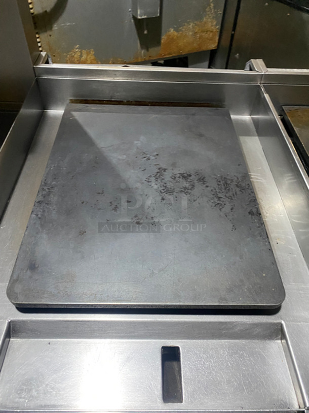 AMAZING! Southbend Commercial Heavy Duty Natural Gas Powered Double Plancha Workstation! With Dual Sided Work Ends! With Dual Sided Back Splash And Salamander Shelves! With Storage Space Underneath! All Stainless Steel! On Casters! Model: PC24CPP SN: 16K51296 - Image 6 of 12