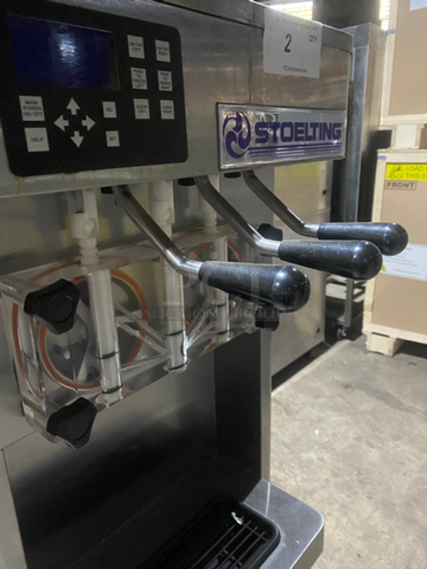 NICE! Stoelting Commercial Air Cooled 2 Flavor Soft Serve Ice Cream/Yogurt Machine! All Stainless Steel! On Casters! Model: F231309I2AD1 SN: 4210506J 208/240V 3 Phase - Image 7 of 10