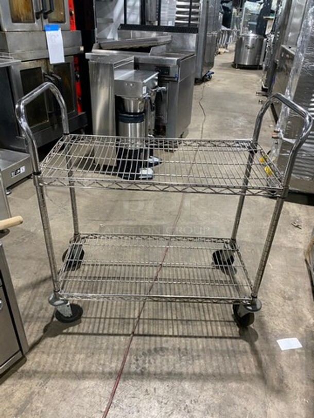 Commercial 2 Tier Utility Cart! Stainless Steel! On Casters! - Image 3 of 7