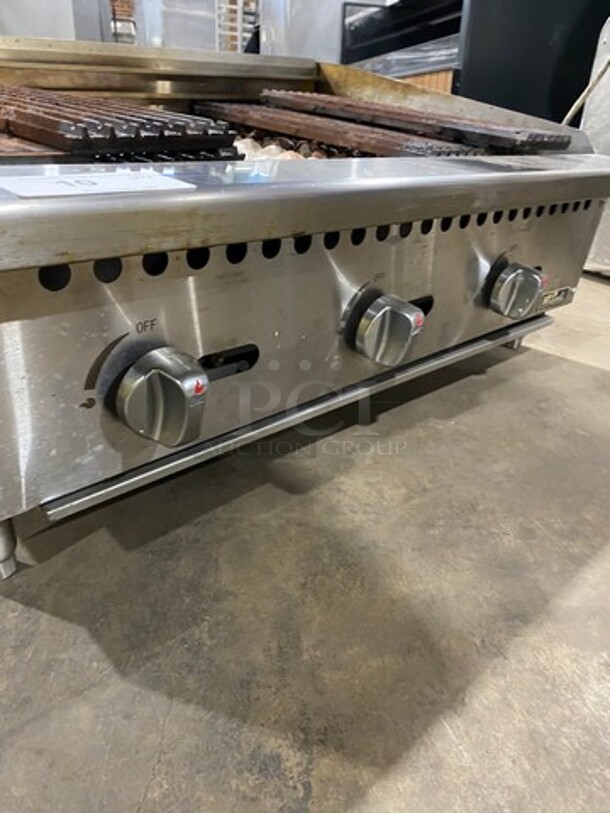 Migali Commercial Countertop Natural Gas Powered Char Broiler Grill! With Back And Side Splashes! All Stainless Steel! On Small Legs! Model: CCR36NG SN: CCR36NGUSB100317060700920007! Working When Removed! - Image 7 of 9