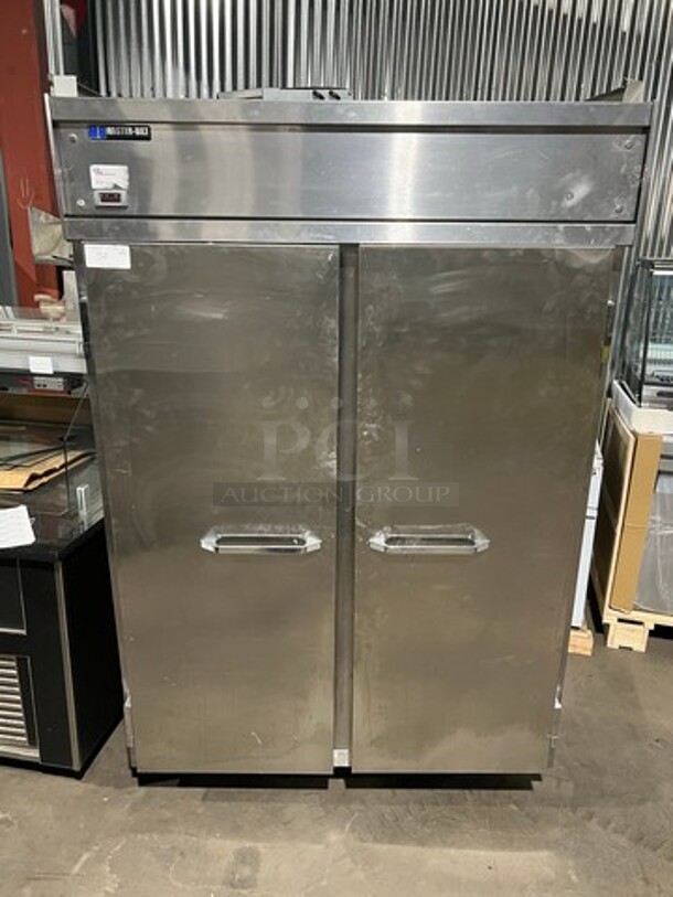 Master Bilt Commercial 2 Door Reach In Freezer! With Poly Coated Racks! All Stainless Steel! On Casters! Model: IHC48 SN: PV496199 115/208/230V 60HZ 1 Phase