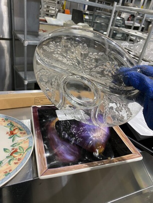 MISCELLANEOUS ITEMS! Square Decorative Plate, Round Decorative Plate, And 5 Section Food Serving Platter! 3x Your Bid! - Image 4 of 5