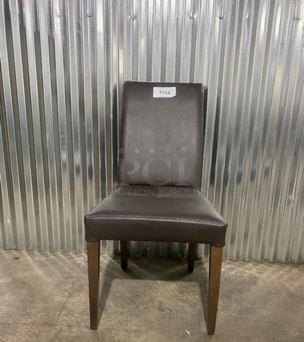NEW! Brown Vinyl Dining Chair! 2x Your Bid!