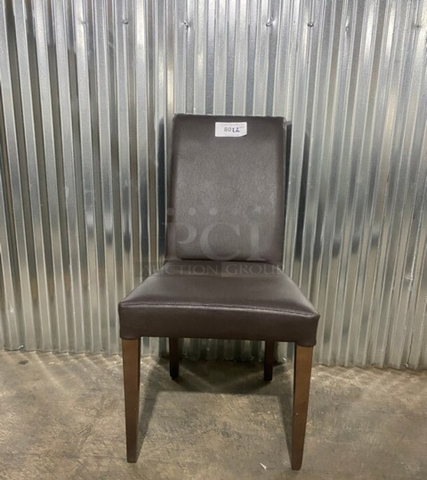NEW! Brown Vinyl Dining Chair! 2x Your Bid! - Image 1 of 6