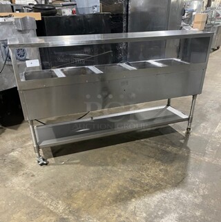 Eagle Commercial Electric Powered 5 Well Steam Table! With Storage Space Underneath! All Stainless Steel! On Casters! Model: YSPHT5 SN: 2008990234 208V 60HZ 1 Phase