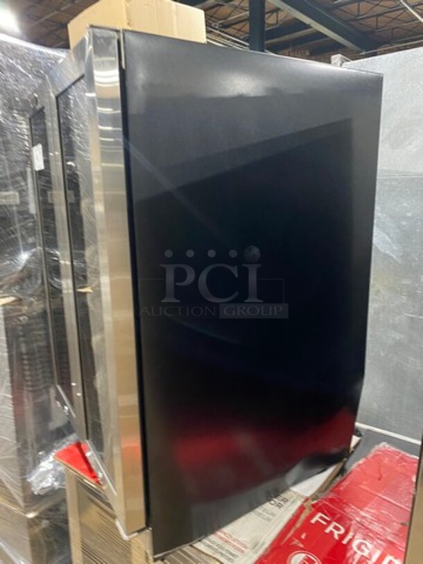 NEW! OUT OF THE BOX! SCRATCH-N-DENT! Whynter French Door Dual Zone Wine And Beer Can Cooler! With Through Doors! Wooden Wine Racks And Metal Racks! Model: BWB2060FDS - Image 2 of 10