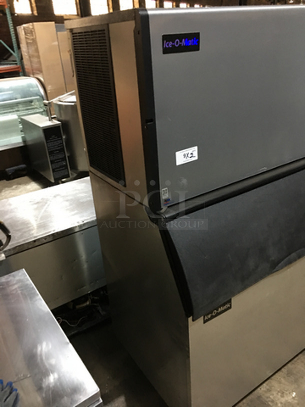 SWEET! Ice-O-Matic Ice Machine! On Ice-O-Matic Ice Bin! All Stainless Steel! On Legs! Model: ICE1406HA7 SN: 16111280011786 208/230V 60HZ 4 Phase - Image 2 of 8