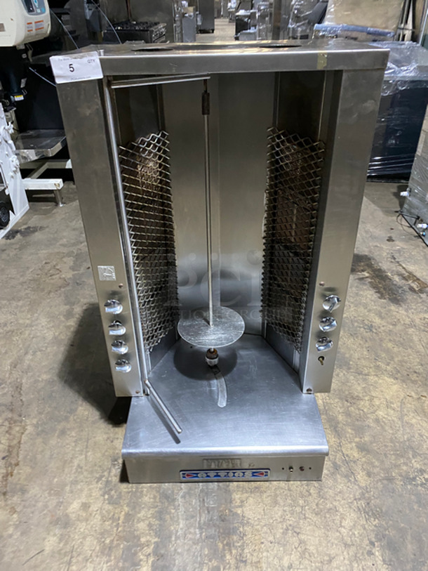 Attias Commercial Natural Gas Powered Countertop Gyro Machine! All Stainless Steel!
