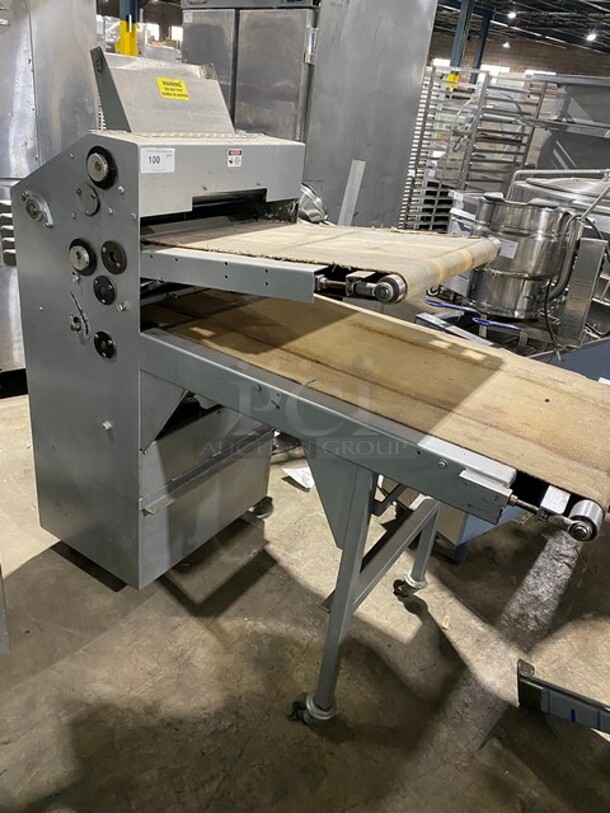 Acme Commercial Floor Style Two Stage Heavy Duty Dough Sheeter! All Stainless Steel! On Casters! - Image 3 of 10