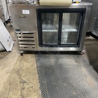 LATE MODEL! 2019 Cool Tech Commercial 2 Door Bar Back Cooler! With View Through Doors! All Stainless Steel! On Casters! Model: CMPH48GL SN: 025819 120V! Working When Removed!