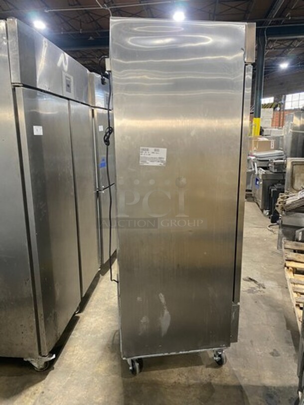 LATE MODEL! 2022 Asber Commercial Single Door Reach In Freezer! All Stainless Steel! On Casters! Working When Removed! Model: ARF23HFHC SN: 8102519008 115V 60HZ 1 Phase - Image 3 of 9