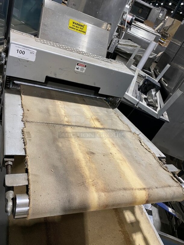 Acme Commercial Floor Style Two Stage Heavy Duty Dough Sheeter! All Stainless Steel! On Casters! - Image 5 of 10
