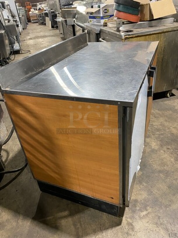 Duke Commercial Refrigerated Work/Prep Top Lowboy Cooler! With Backsplash! With 2 Doors Underneath Storage Space! With Poly Coated Racks! All Stainless Steel! WORKING WHEN REMOVED! Model: RUF48 SN: 10030616 120V 60HZ 1 Phase - Image 2 of 8