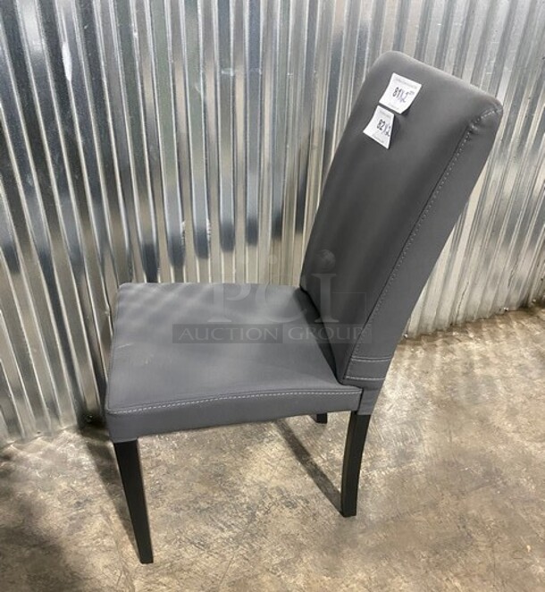 NEW! Grey Vinyl Dining Chair! 2x Your bid! - Image 4 of 6