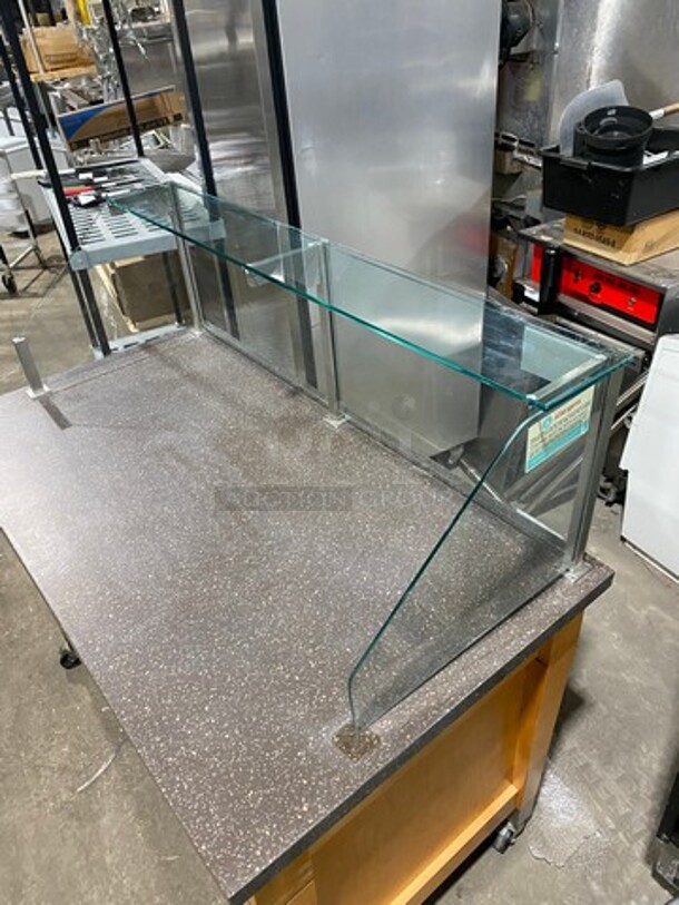 Commercial Food Prep/ Serving Station Counter! With Sneeze Guard! With Storage Space Underneath! On Casters! - Image 11 of 11