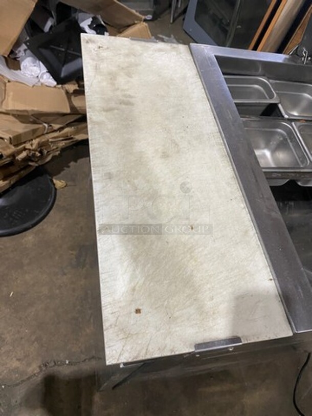 Adcraft Commercial Refrigerated Sandwich Prep Table! With Commercial Cutting Board! Single Door Storage Space Underneath! All Stainless Steel! On Casters! Model: SL1D SN: 6371420414100605 - Image 9 of 10