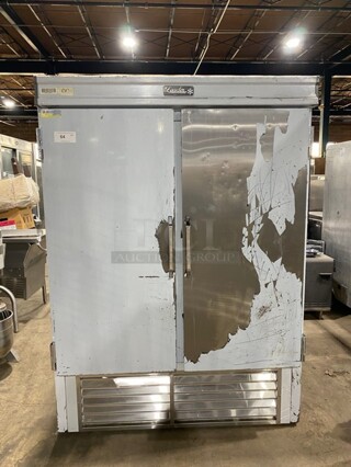 Leader Commercial 2 Door Reach In Refrigerator! With Poly Coated Racks! 