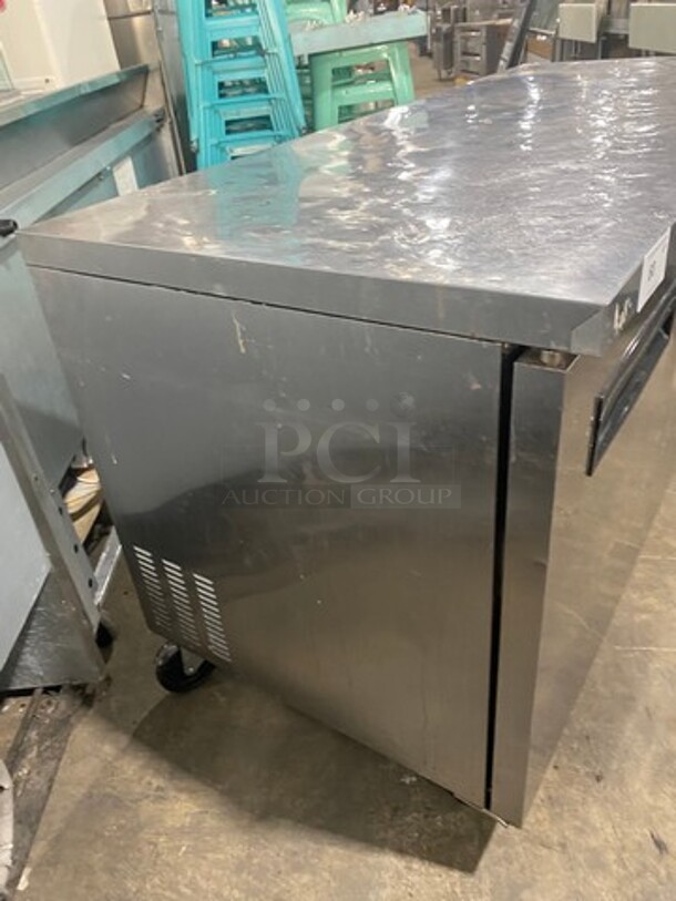 Saturn Commercial 3 Door Refrigerated Lowboy/Worktop Cooler! With Poly Coated Racks! All Stainless Steel! On Casters! WORKING WHEN REMOVED! Model: USC72 SN: MZZPRUR720001 115V 60HZ 1 Phase - Image 2 of 8