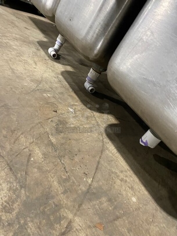 Commercial 3 Compartment Dish Washing Sink! With Dual Side Drain Board! With Faucet And Handles! With Back Splash! All Stainless Steel! With Legs! - Image 7 of 8