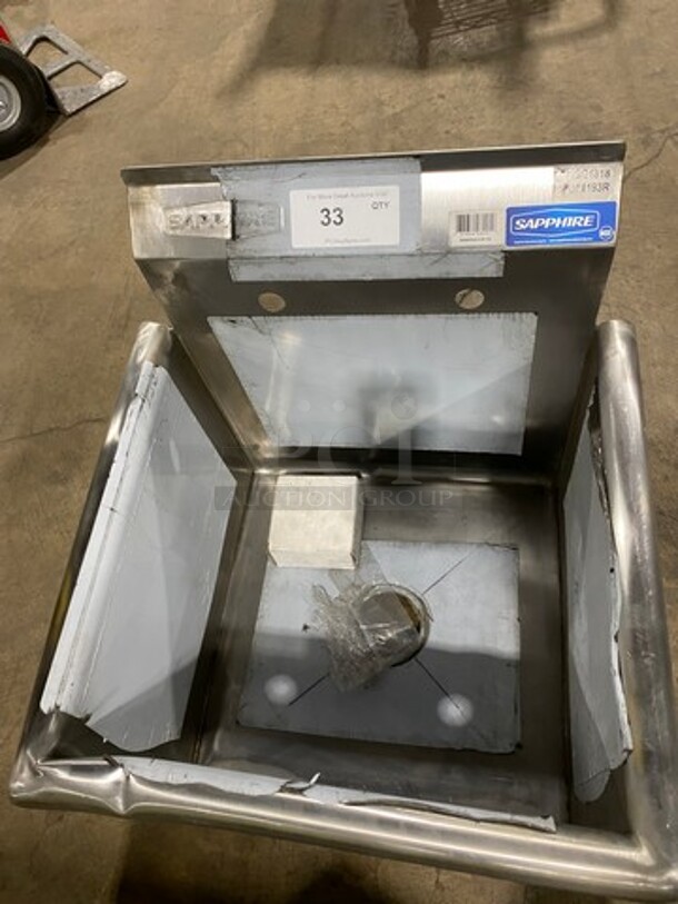 NEW! SCRATCH-N-DENT! Sapphire Single Compartment Prep Sink! With Back Splash! All Stainless Steel! With Legs! Model: SMSQ1818 - Image 5 of 8