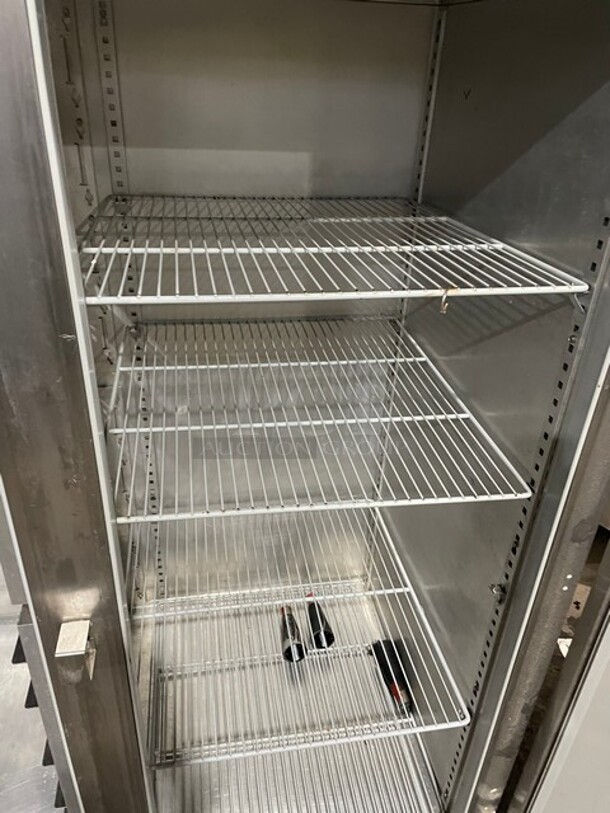 Victory Commercial 2 Door Refrigerator! With Left Side Built In Sheet Pan Racks! All Stainless Steel! With Poly Coated Racks! 115V 1 Phase! Model: VR-2 SN: M0392015! - Image 7 of 10