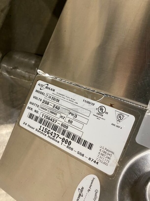 WOW! Alto Shaam Commercial Electric Powered Combitherm Convection Oven! With Metal Oven Racks! All Stainless Steel! On Small Legs! Model: 7.14ESISK SN: 1156437000 208/240V 3 Phase - Image 6 of 9