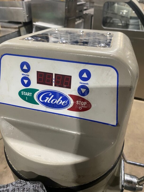Globe Metal Commercial Floor Style 30 Quart Planetary Dough Mixer w/ Stainless Steel Mixing Bowl, Paddle! MODEL SP30 SN:73 115V  - Image 9 of 12