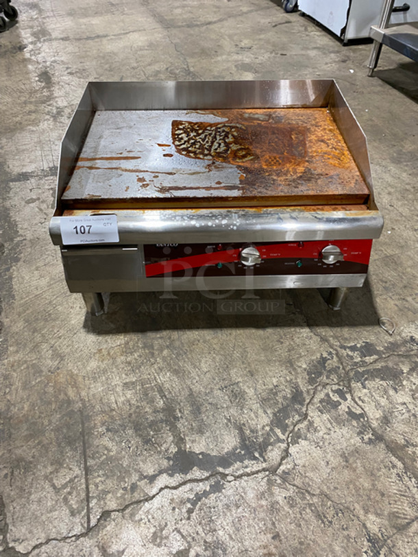Avantco Commercial Countertop Electric Powered Flat Top Griddle! With Back And Side Splashes! All Stainless Steel! On Legs! Model: 177EG24N SN: EG2419100026 208/240V