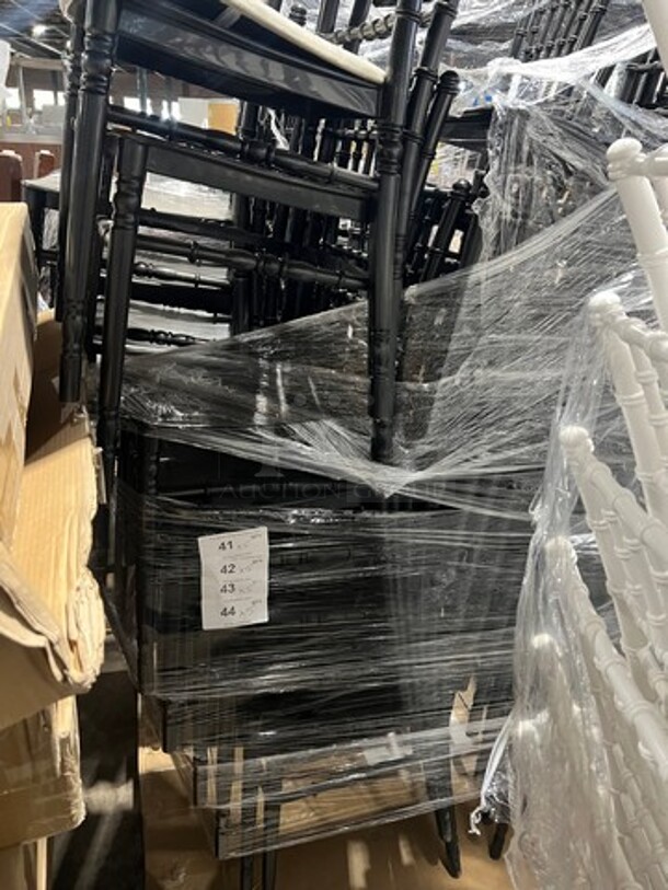 BRAND NEW! Black Quality Poly Stackable Dining Chairs! 5 X Your Bid! With Removable Microfiber Seat Cushion! Seat Cushion Comes With Each Chair! 5 X Your Bid! - Image 8 of 8