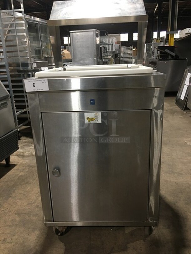 Rare Find! Giles All Stainless Steel Chicken Breading & Batter Station! With Dipping Basket & Sifter! Model BBT-S Serial J307129614! On Casters! 