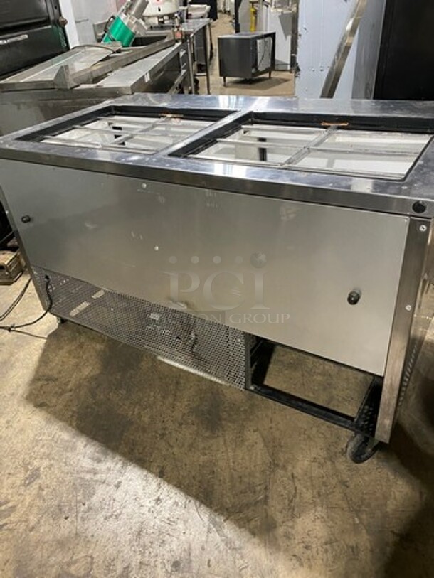 True Commercial Refrigerated Sandwich Prep Table! With 2 Door Underneath Storage Space! With Poly Coated Racks! All Stainless Steel! On Casters! WORKING WHEN REMOVED! Model: TSSU6024MBST SN: 7169280 115V 60HZ 1 Phase - Image 3 of 10