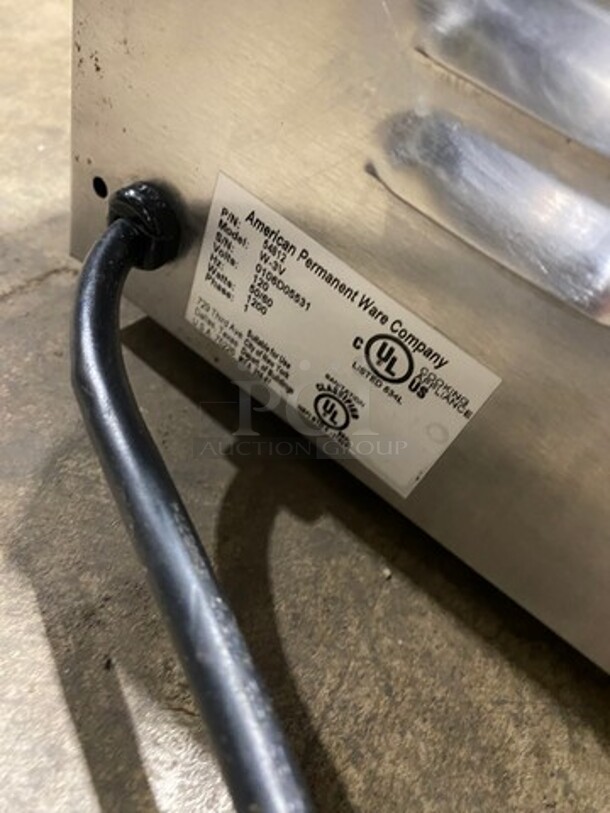 APW Wyott Commercial Countertop Single Well Food Warmer! All Stainless Steel! Model: W3V SN: 0106D05531 120 60HZ 1 Phase - Image 6 of 8