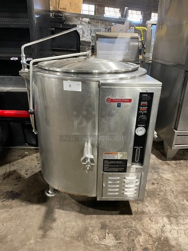 WOW! Market Forge Commercial Natural Gas Powered Jacket Self Contained Soup/Steam Kettle! All Stainless Steel! On Legs! 120V 1 Phase! Model: F-30GL-5 SN: 042816M5102-1365! - Image 1 of 12