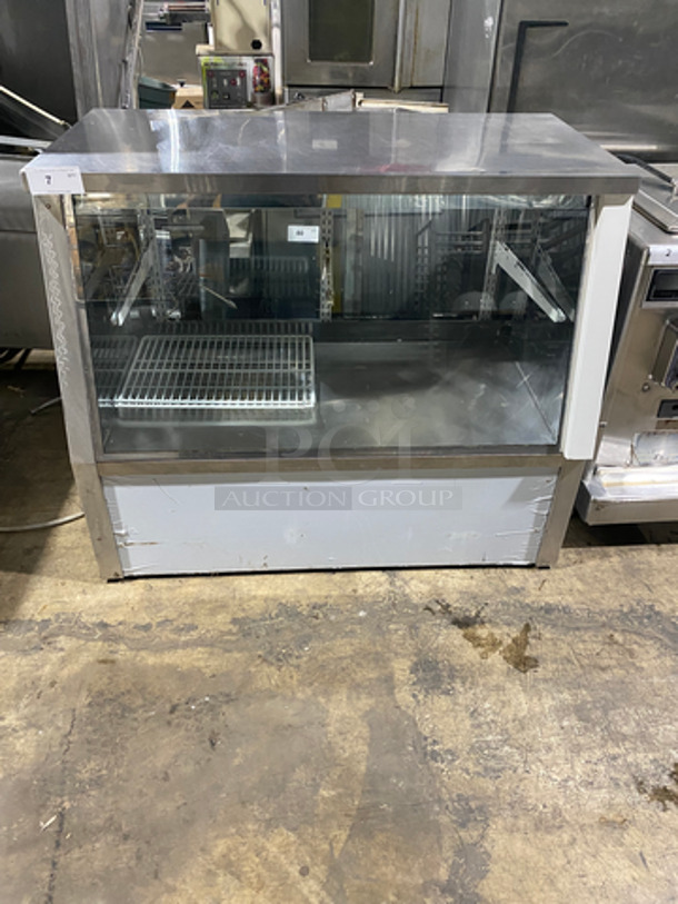 Commercial Countertop Dry Display Case Merchandiser! With Slanted Front Glass! With Rear Access Doors! Stainless Steel Body! - Image 1 of 7