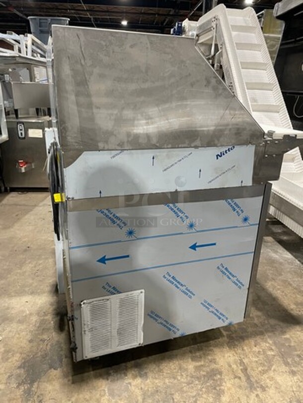 NICE! NEW! Delfield Commercial Refrigerated Sandwich Prep Table! With Commercial Cutting Board! With Single Door Storage Space Underneath! All Stainless Steel! On Casters! Model: 18MC32PBI SN: 1703150001346 115V 60HZ 1 Phase - Image 4 of 12
