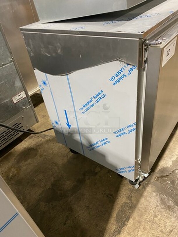 SWEET! NEW! OUT OF THE BOX! Beverage Air Commercial 2 Door Lowboy/Worktop Cooler! With Poly Coated Racks! All Stainless Steel! On Casters! Model: UCR34HC SN: 13402181 115V 60HZ 1 Phase - Image 2 of 9