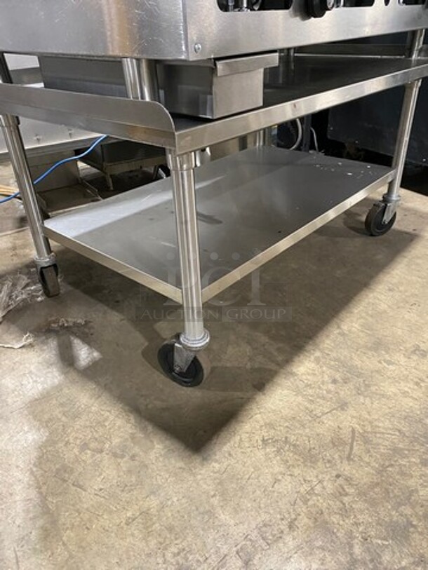 NICE! Imperial Commercial Natural Gas Powered Grooved Grill! With Back And Side Splashes! On Legs! On Equipment Stand! With Storage Space Underneath! All Stainless Steel! On Casters! - Image 8 of 9