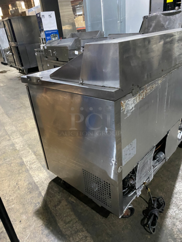 COOL! Turbo Air Commercial Refrigerated Sandwich Prep Table! With 2 Door Storage Space Underneath! With Poly Coated Racks! All Stainless Steel! On Casters! Model: MST48 115V 60HZ - Image 4 of 9