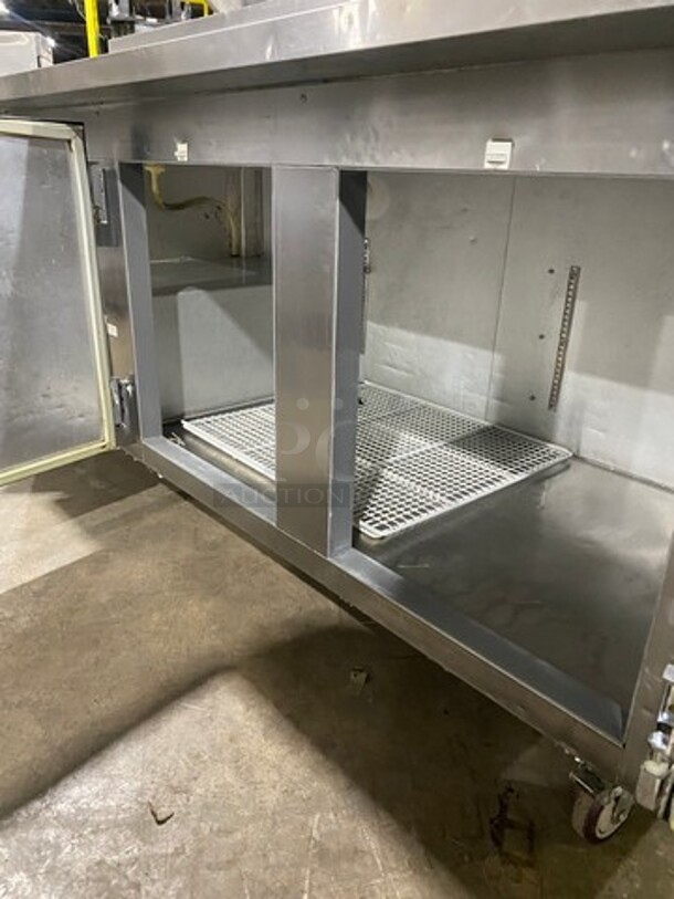 Leader Commercial Refrigerated Pizza Prep Table! With 3 Door Storage Space Underneath! All Stainless Steel! Model: ESPT72SC SN: NP08C2296 115V 60HZ 1 Phase - Image 6 of 10