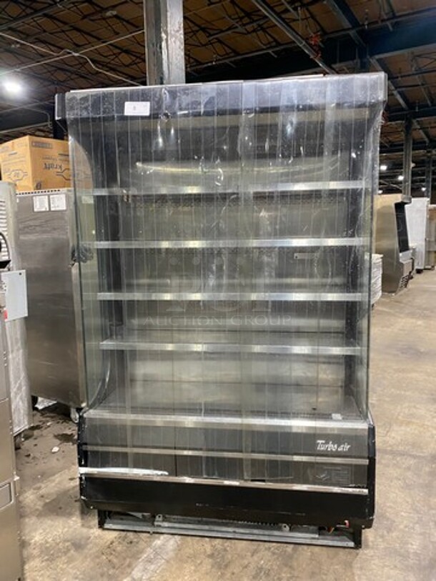 Turbo Air Commercial Refrigerated Open Grab-N-Go Case Merchandiser! With View Through Sides! With Front Cover! All Stainless Steel! Model: TOM50B SN: TOM5017X029 120V 60HZ 1 Phase