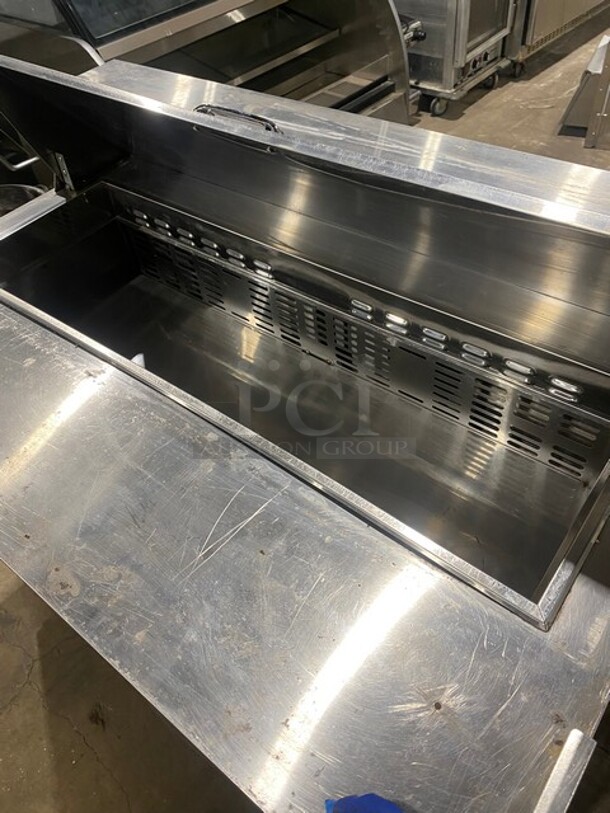 Turbo Air Stainless Steel Commercial Sandwich Salad Prep Table Bain Marie Mega Top on Commercial Casters! Model TST-48SD 155V 1PH - Image 5 of 10