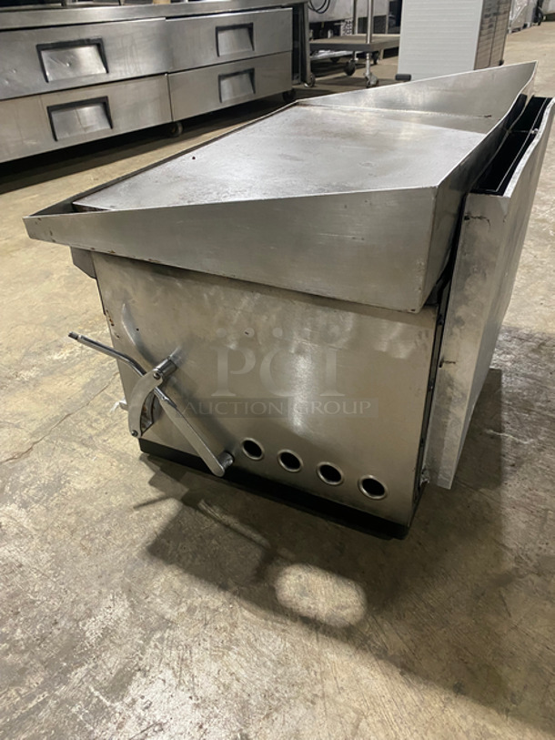 NICE! Commercial Natural Gas Powered Flat Griddle! With Salamander Underneath! With Side And Back Splashes! All Stainless Steel! - Image 3 of 9